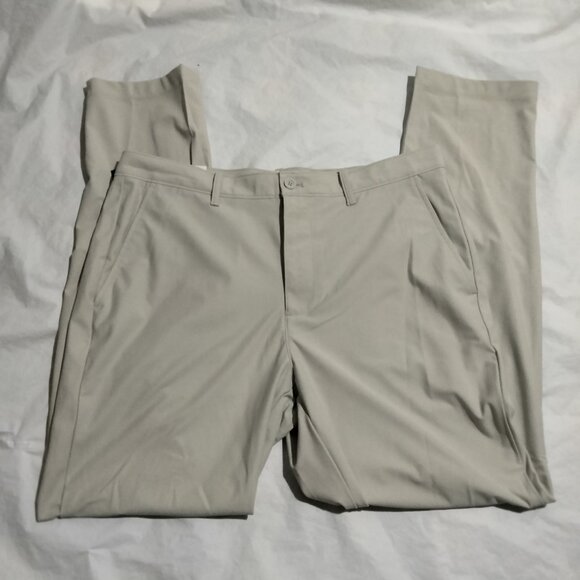 Original Penguin Mens Slim Fit Stretch Basic Chino Pants Agate Gray Khaki 36x32 - Picture 1 of 6